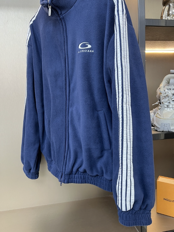 BAC104 New autumn and winter men's and women's suede standing collar blue jacket clothing