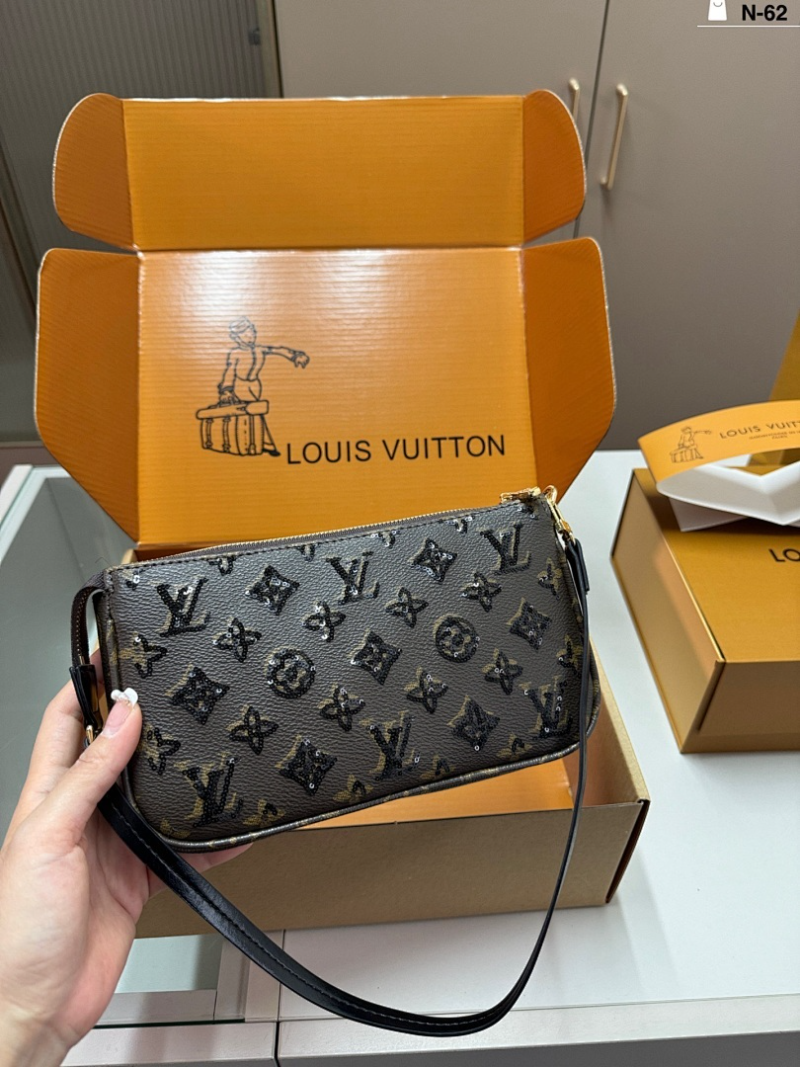 MLP010 Women's new sequin vintage flower 23 × 13cm folding box bag