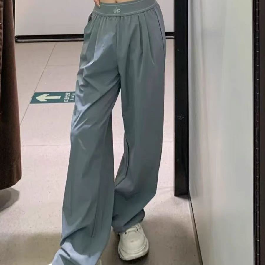 ALC11 Casual Sporty Sweet Style New Arrival Woven Belt Loose Slimming Wide-Leg Lightweight High-Waisted Magic Pants