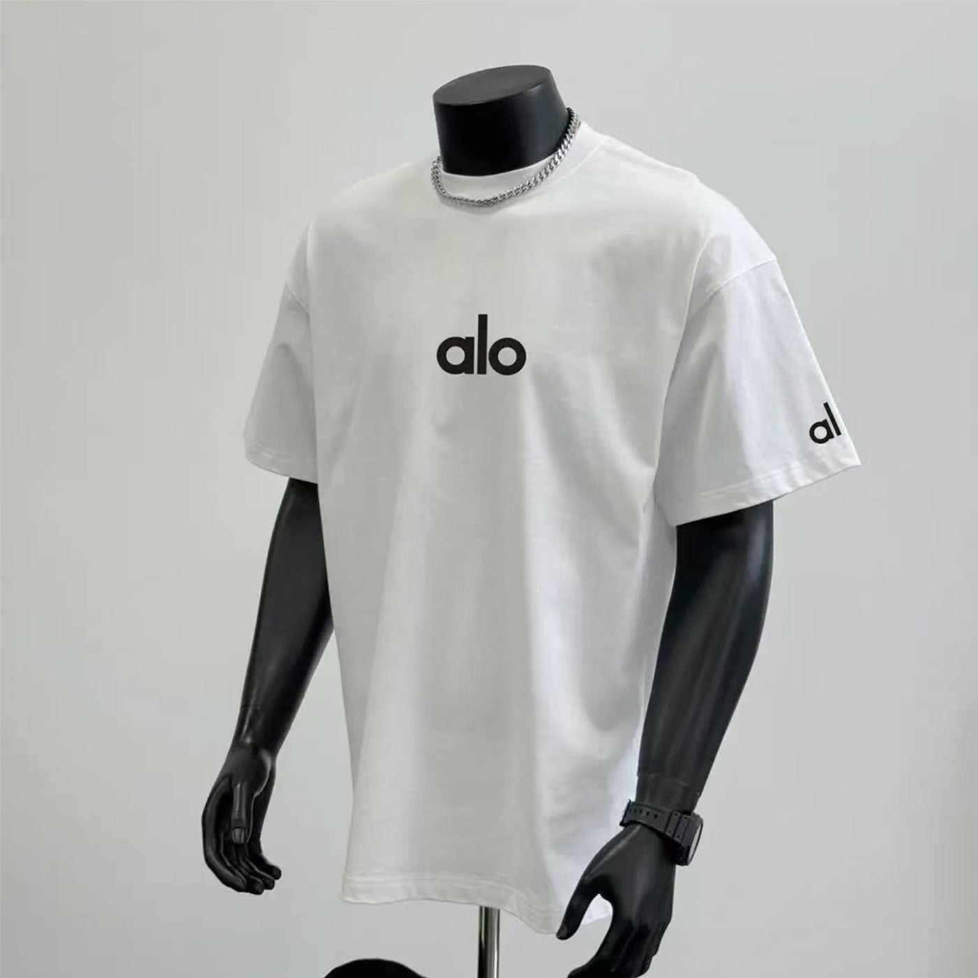 PALC22 Men's and women's casual versatile simple printed solid color breathable and comfortable short sleeved clothing