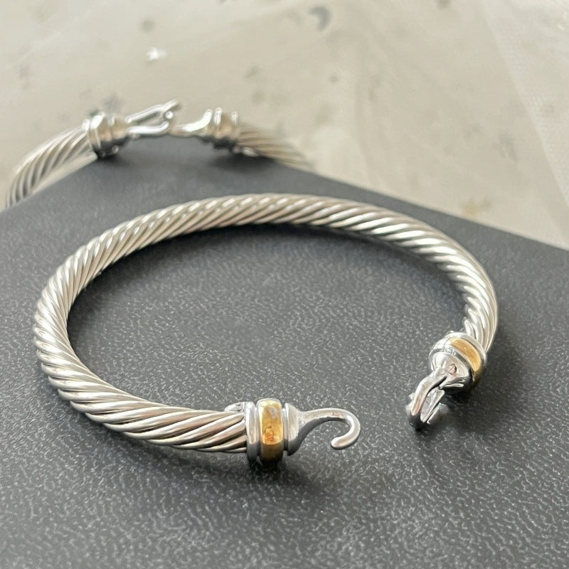 D Y DB98 Popular twisted wire hook end closed bracelet jewelry