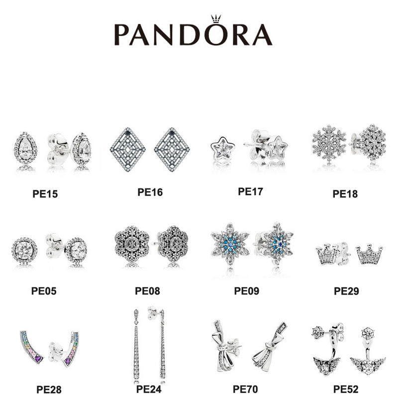 PDE11 pandora 925 Sterling Silver Earrings 1:1 Quality