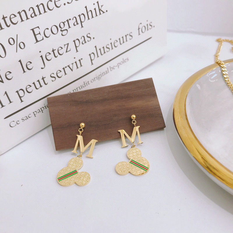 A274 Women's titanium steel Mickey earring jewelry