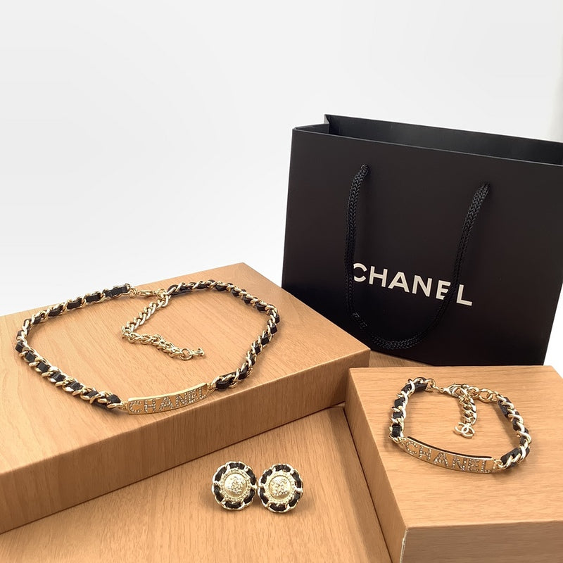 CHN40 Beautiful wear leather chain necklace Jewelry