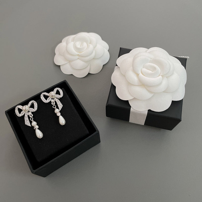 CE2 Fragrant butterfly hanging pearl drop earrings Jewelry