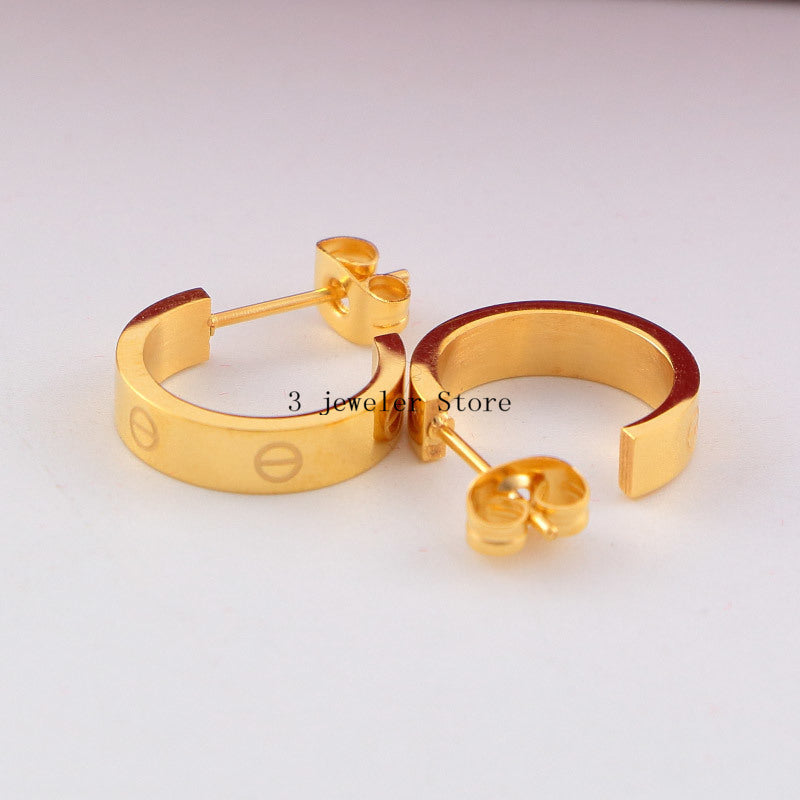 CAE8 high quality 316L steel Gold Plated earring studs for women Jewelry