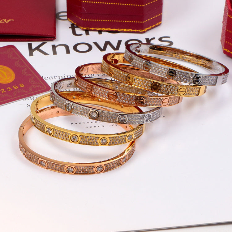 CAB25 Bracelet full diamonds screw bracelet no screwdriver Jewelry