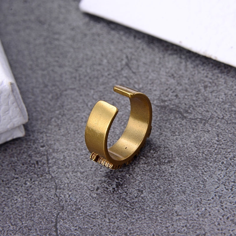 DR25 Retro open design gold-plated women's ring Jewelry