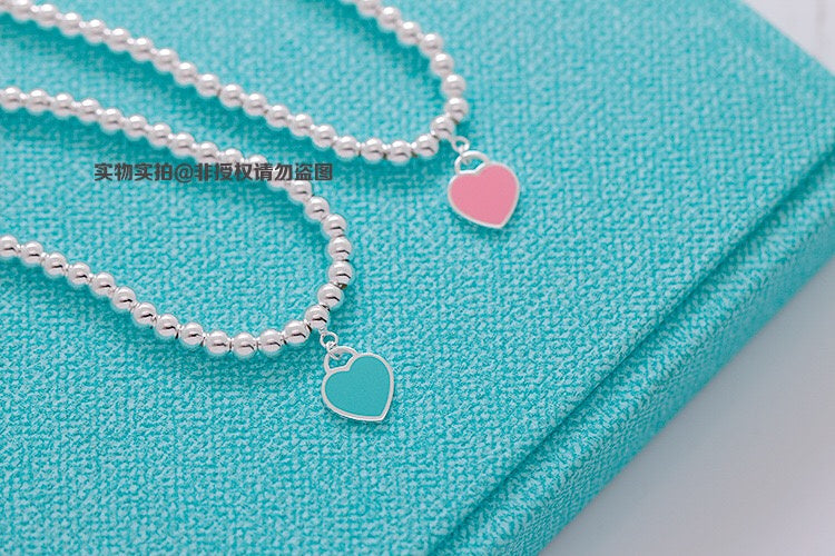 TB0 Real 925 Sterling Silver hear Bracelets Jewelry