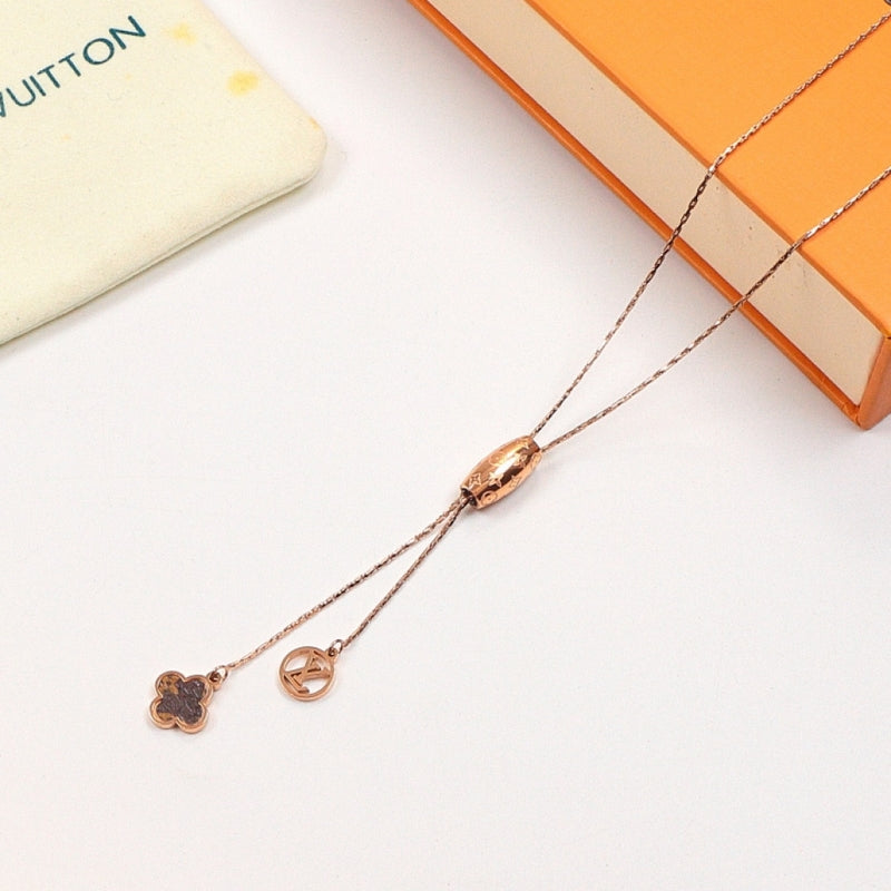 LN32 Classic letter cutout long necklace Jewelry