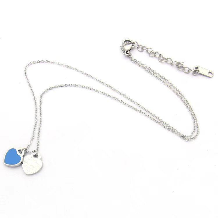 TN023 Women's heart-shaped stainless steel necklace jewelry