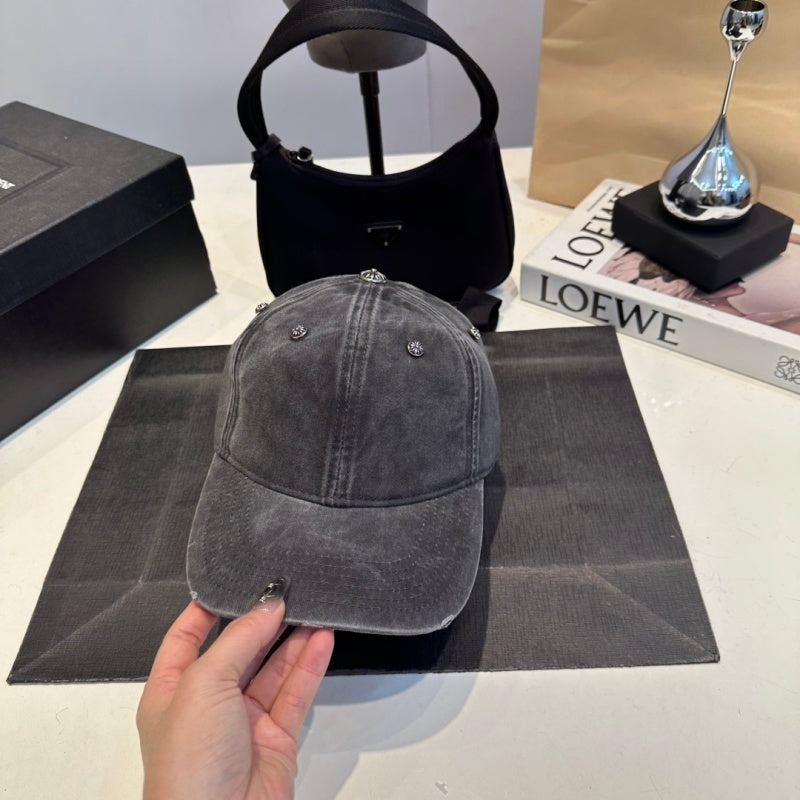 KLH2 New hardware rivet washed denim baseball cap Hat