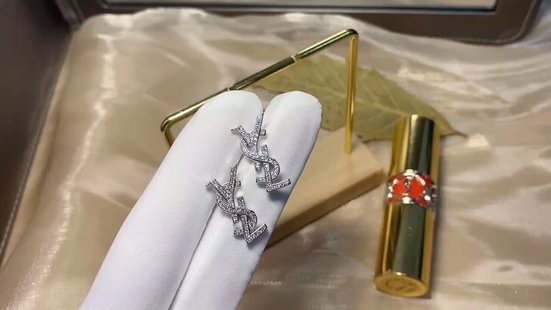 YSE1 Women's silver pin stud earrings with diamondsjewelry jewelry