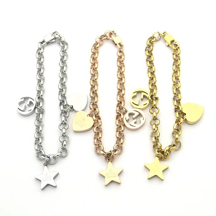 GB04 Women's Heart Star Bracelet Jewelry