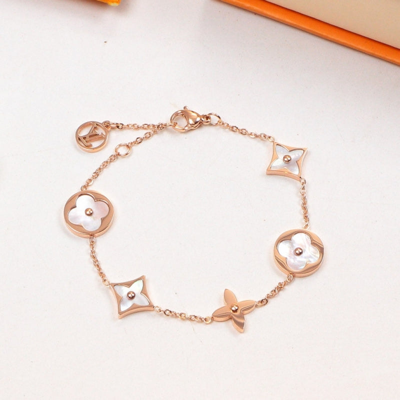 LVB79 316L steell gold plated bracelet flower shell bracelet Jewelry