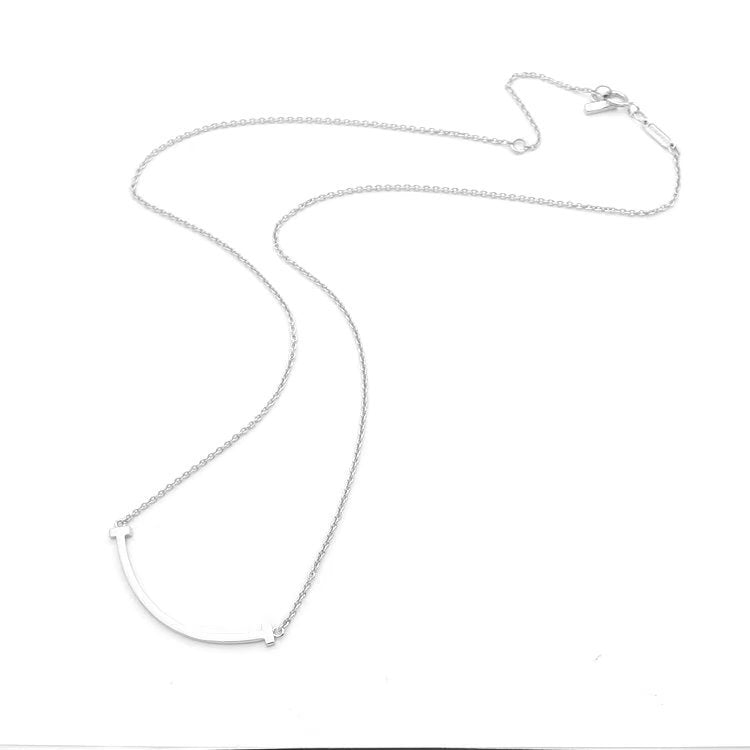 TN08 Women's smiley face stainless steel necklace jewelry