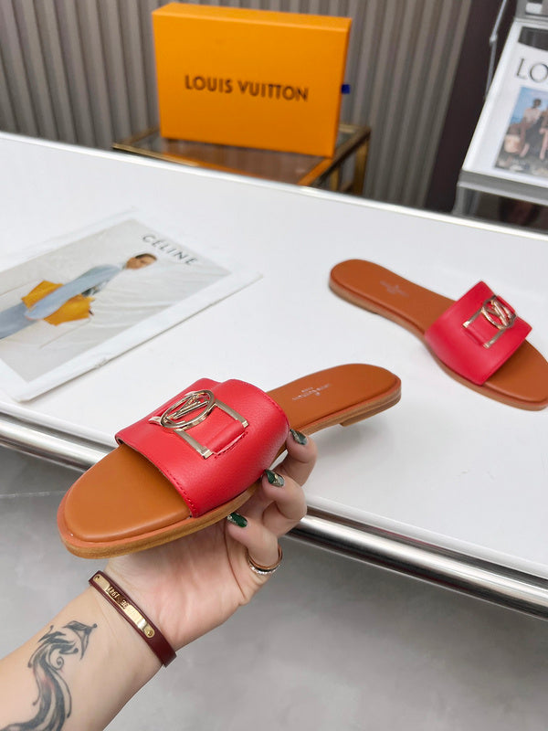MJLS01 Leather slippers Women shoes 35-42 With box