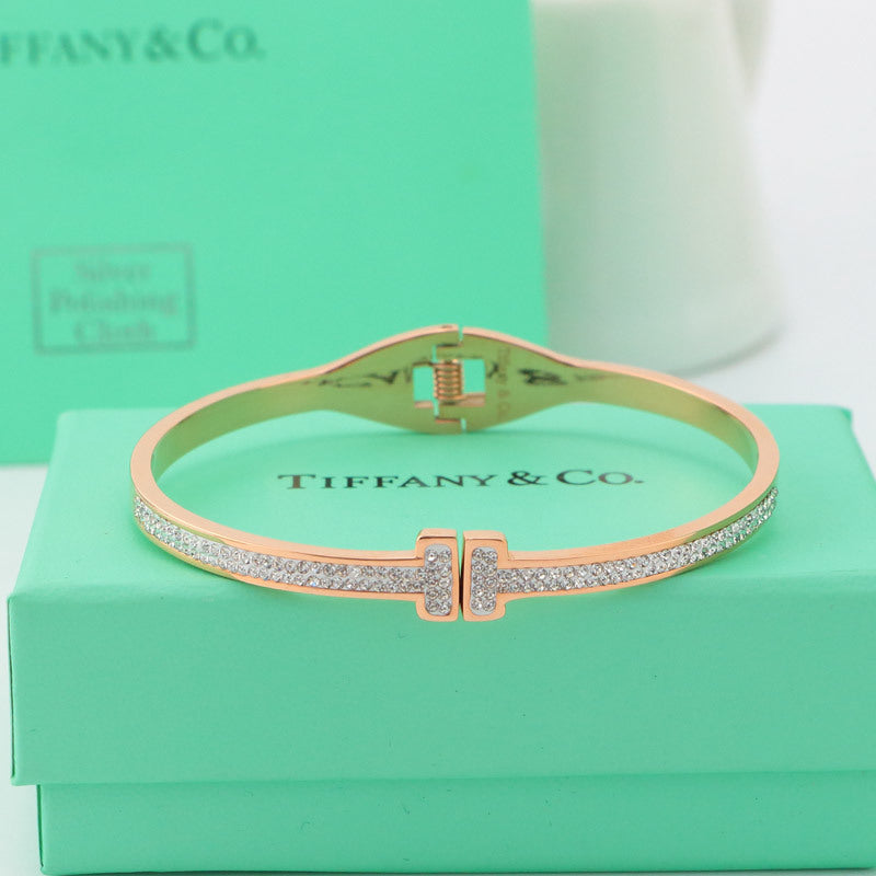 TB8 316L steel and crystal with 18K gold plated Jewelry