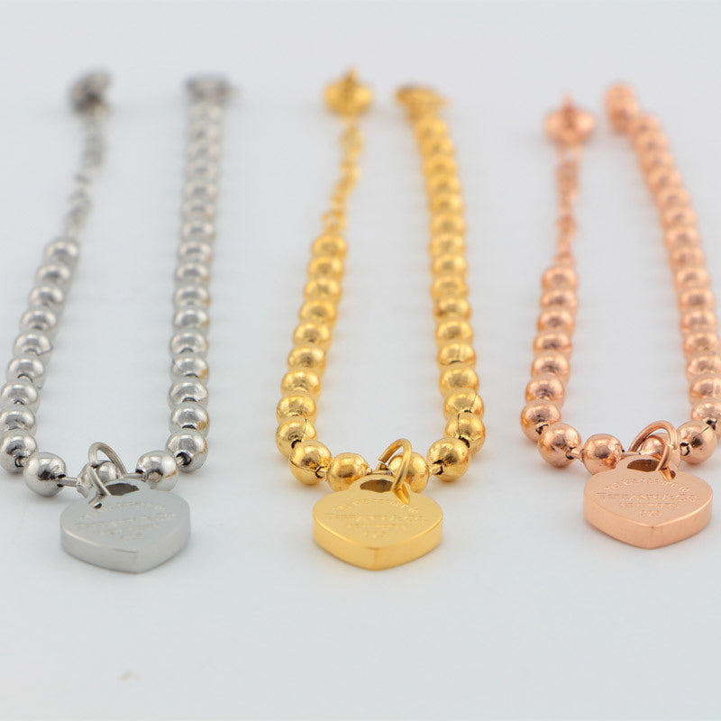 TB48 high quality bead bracelet for women 316L steel gold plated Jewelry