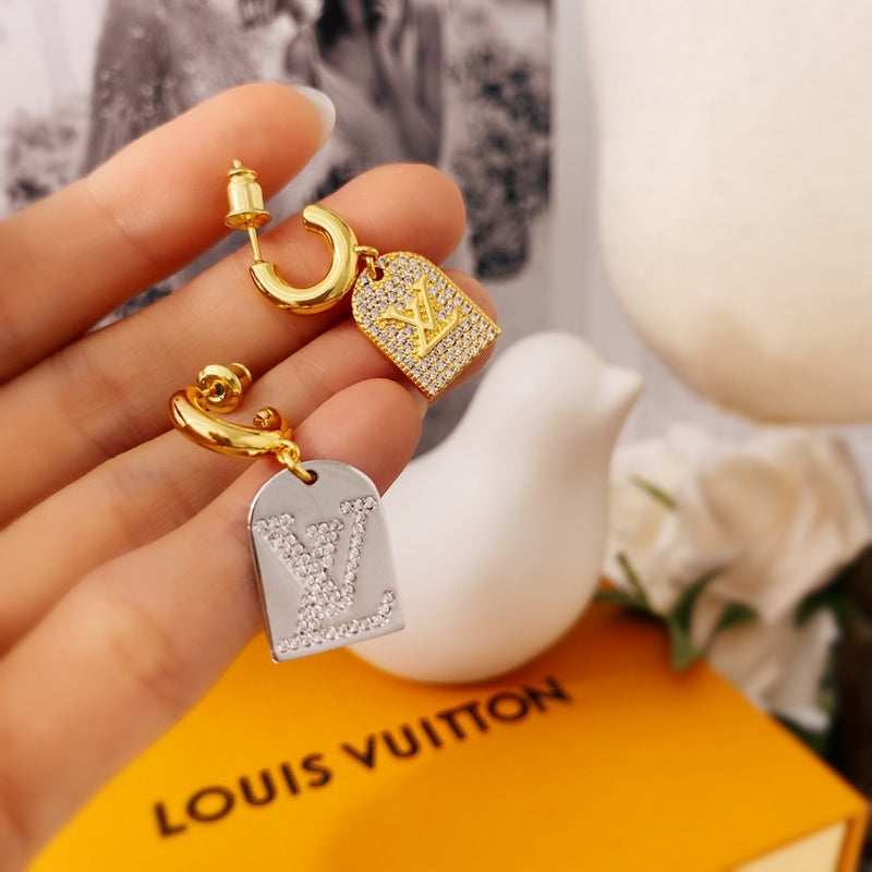 LVE37 Metallic texture C-shaped hanging arch-shaped diamond AB with earrings Jewelry