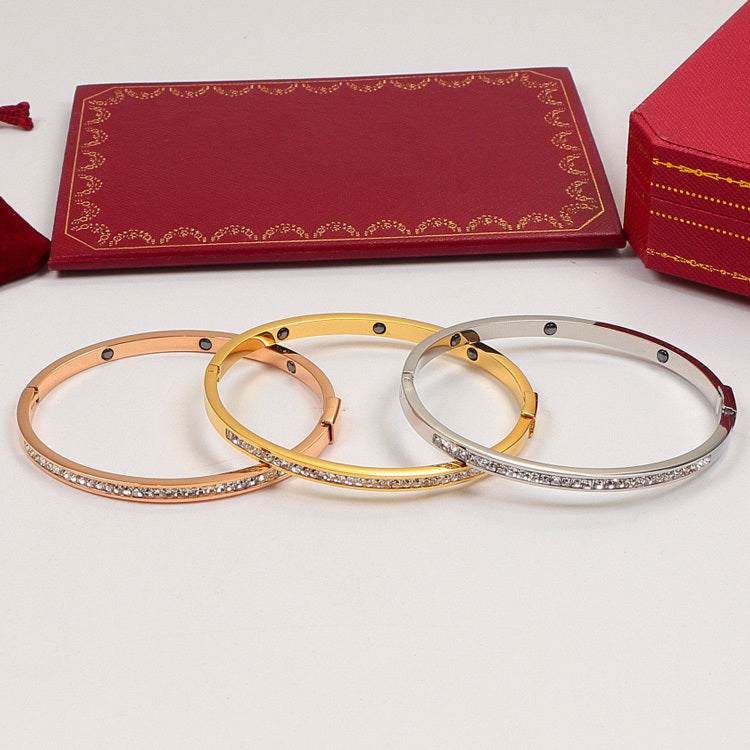 CAB55 Women's European and American fashion temperament 18K rose gold plated diamond bracelet Jewelry