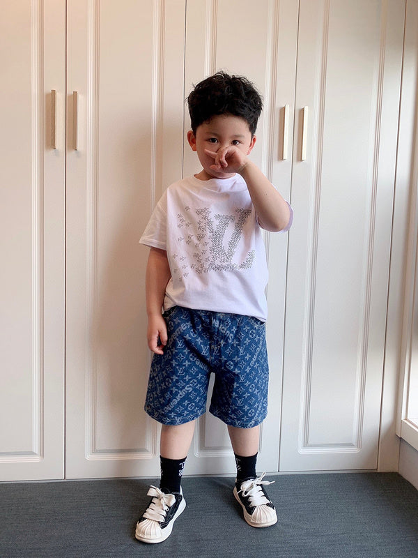 TLVC6 Boys Baby T-shirt +shorts Suit Children's Clothing Kids Summer Clothing