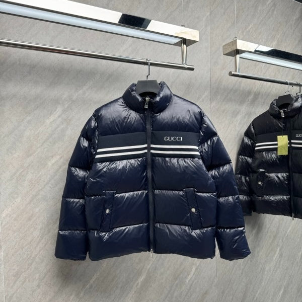 109830 New striped glossy down jacket Top quliaty 1:1 clothing