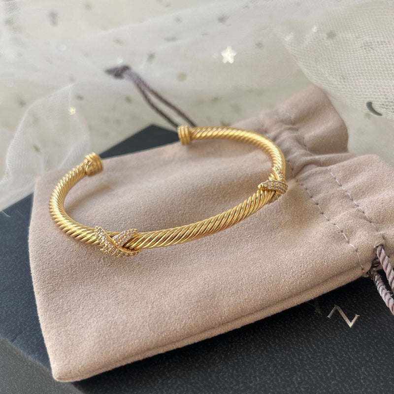 DY DB79 Popular 4M single twisted wire X opening color separated bracelet jewelry