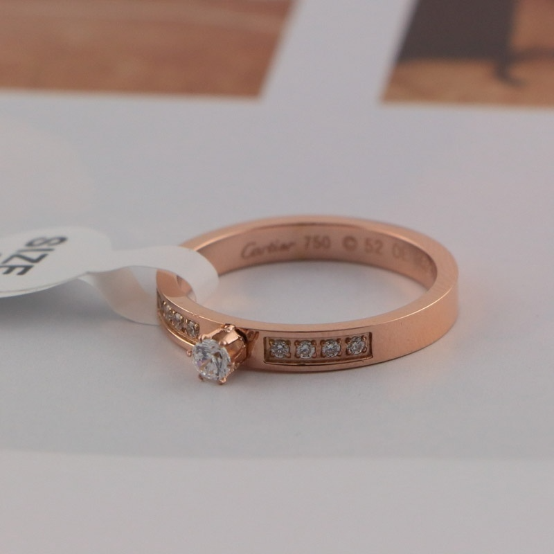 CAR40 Luxury diamond ring Carter classic diamond ring 316L plated with rose gold jewelry