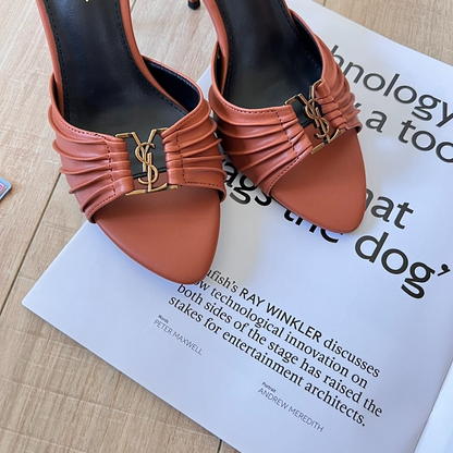 MYS3 Synthetic Leather 9CM Slippers Size 35-41 Shoes with Box