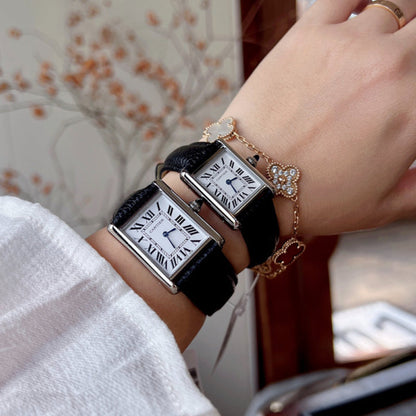 CW5  Couple's lychee print belt watch  25.5mm x 33.7mm/29.5mm*22mmCITIZEN movement