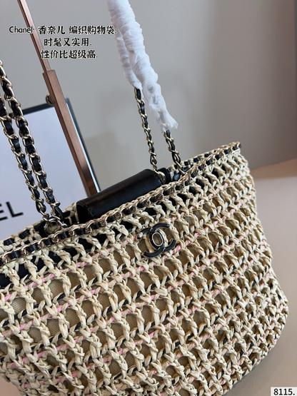MCHP2   Women's casual and fashionable 28 * 12 * 20cm woven shoulder bag
