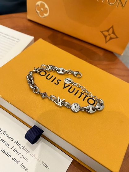 X716   Men's and women's titanium steel bracelet and necklace set jewelry