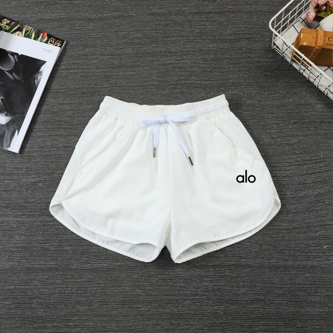 zalo019  Women's summer shorts season anti glare double-layer casual outerwear yoga fitness pants