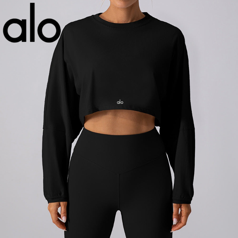 PALC25 Women’s sports sweatshirt, drop‑shoulder sleeves, loose long‑sleeve top clother