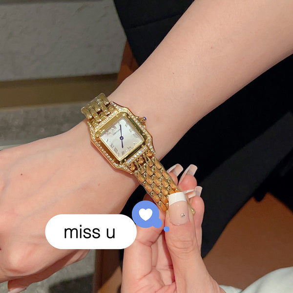 CW81 Women's Double-row Diamond Watch 27*37mm