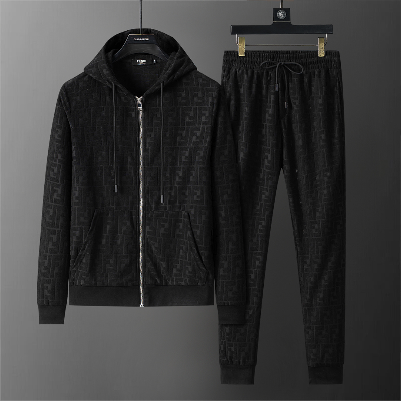 FDC120 New men's autumn and winter long sleeved suit top+pants clothing