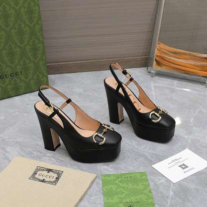 JHGS14 Slipper 12CM Heel Size 35-42 Lether Shoes with box
