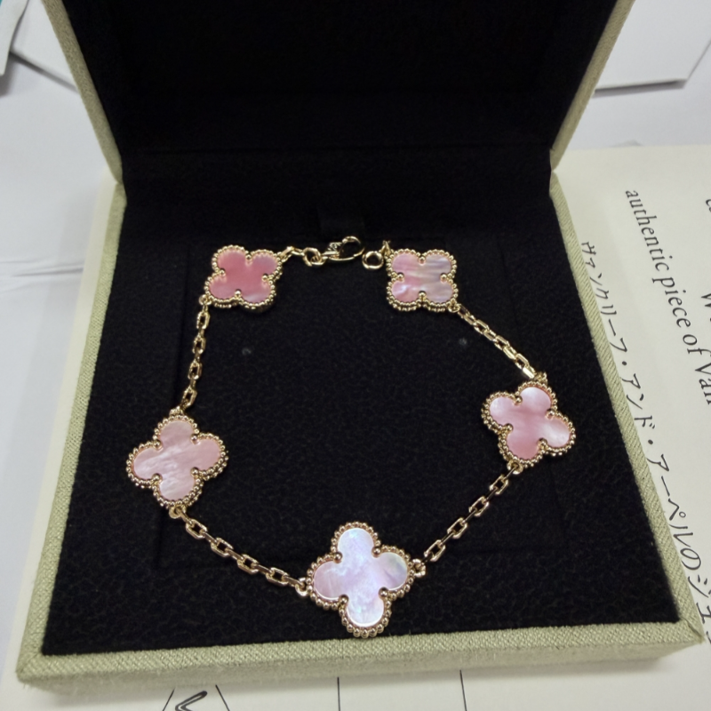 VAB38 Classic Four Leaf Clover High Quality Shell Bracelet Jewelry 1:1