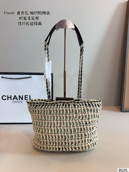 MCHP2   Women's casual and fashionable 28 * 12 * 20cm woven shoulder bag