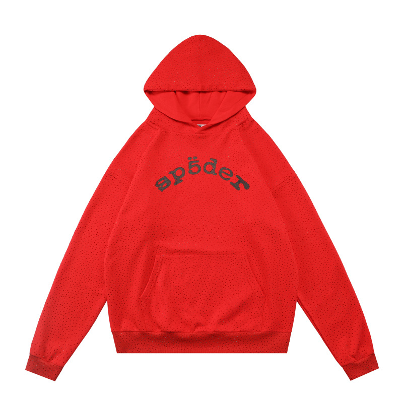 SPC13 New men's and women's autumn and winter pure cotton looped fabric zipper jacket hoodie, full body hot diamond style clothing