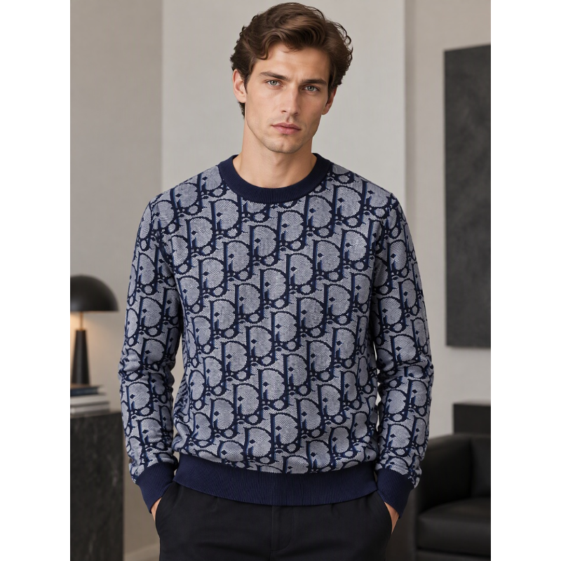 DIC201  New men's autumn and winter round neck sweater pullover sweater wool sweater clothing