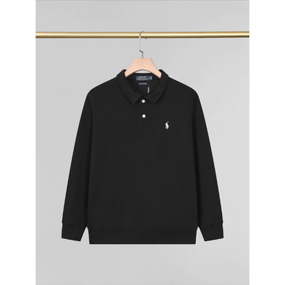 LFC22 New men's and women's spring and autumn pure cotton hoodie polo collar top clothing