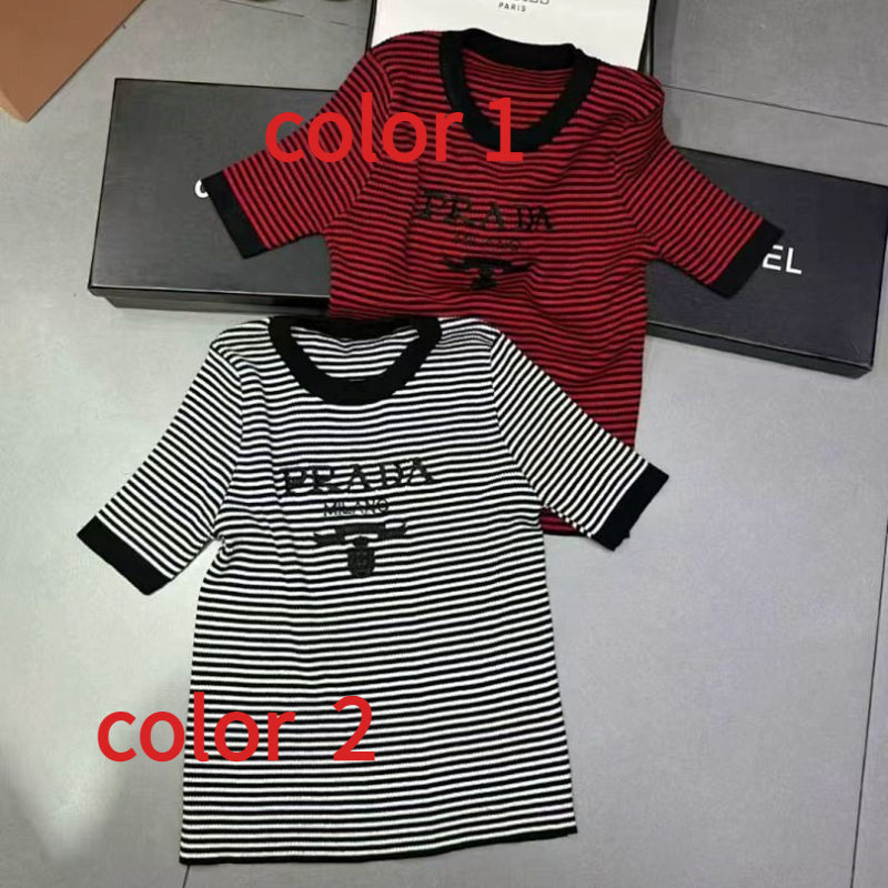 PRC80 New women's summer T-shirt knitted ice silk fabric clothes