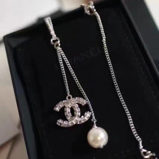 CHN83  Classic gold-plated ladies double-sided diamond necklace  Jewelry