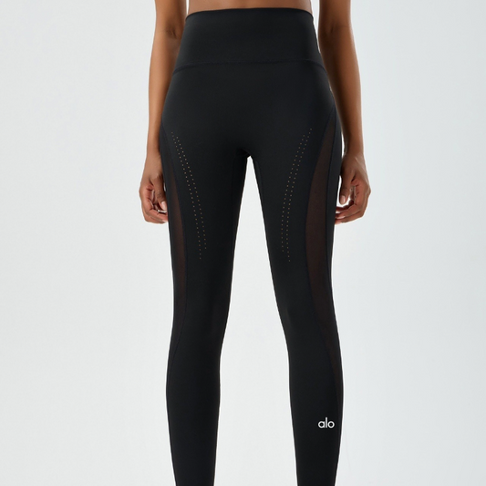 zalo3111   Women's Spring and Autumn Breathable Mesh Yoga Pants, High Waist Tight Waist, Sports Pants, Clothing