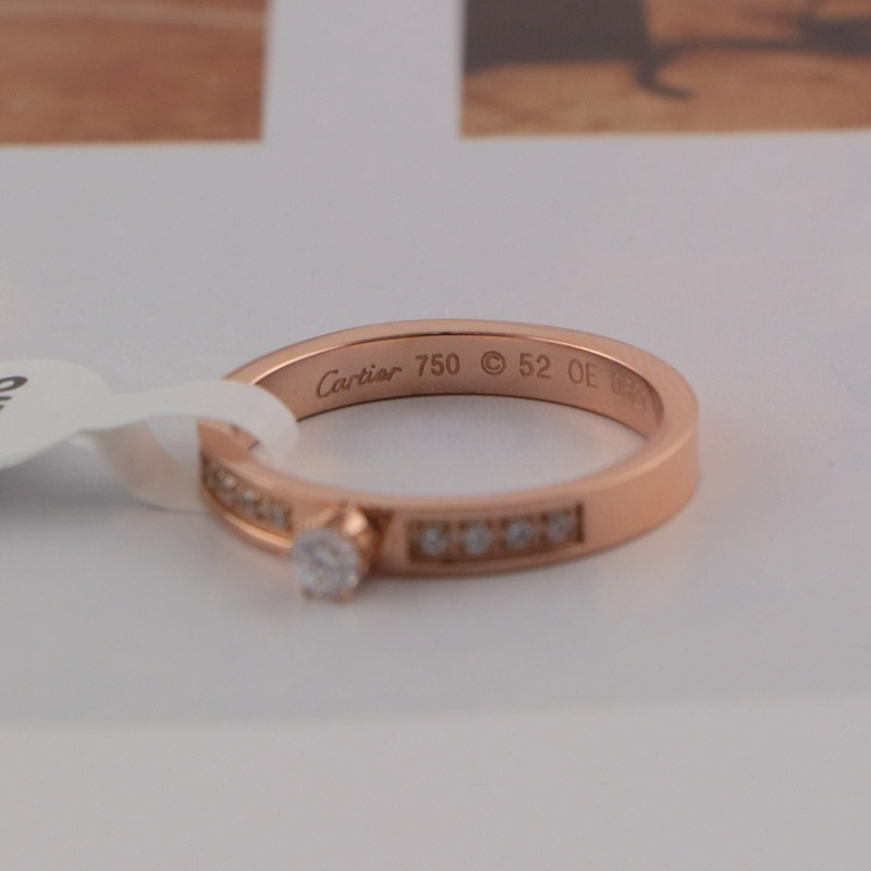 CAR40 Luxury diamond ring Carter classic diamond ring 316L plated with rose gold jewelry