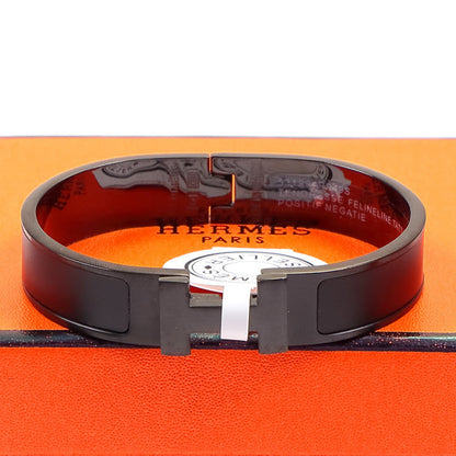 HB56 H logo classic fashion bracelet, couple bracelet for men and women, black lacquer jewelry