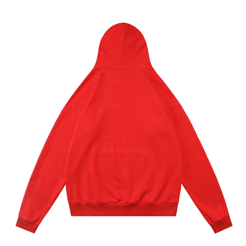 SPC13 New men's and women's autumn and winter pure cotton looped fabric zipper jacket hoodie, full body hot diamond style clothing