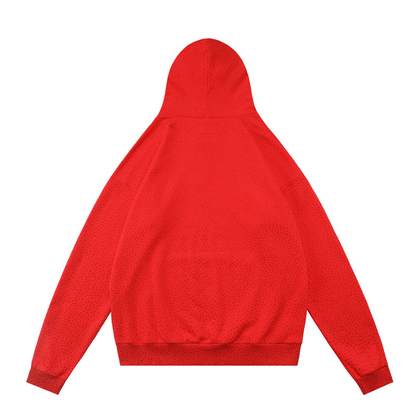 SPC13 New men's and women's autumn and winter pure cotton looped fabric zipper jacket hoodie, full body hot diamond style clothing